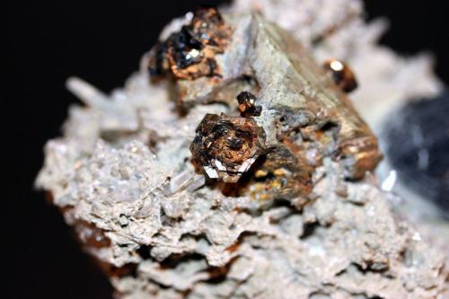 Sphalerite, Chalcopyrite, Tetrahedrite, Quartz<br />Dalnegorsk, Dalnegorsk Urban District, Primorsky Krai, Russia<br />7.0 x 6.6 cm<br /> (Author: Don Lum)