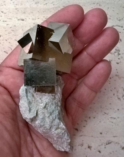 Pyrite<br />Mina Ampliación a Victoria, Sierra de Alcarama, Navajún, Comarca Cervera, La Rioja, España<br />10x5x4 cm.<br /> (Author: supertxango)