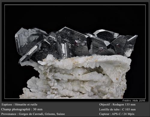 Hematite<br />Cavradi, Curnera Valley, Tujetsch (Tavetsch), Vorderrhein Valley, Grischun (Grisons; Graubünden), Switzerland<br />fov 30 mm<br /> (Author: ploum)