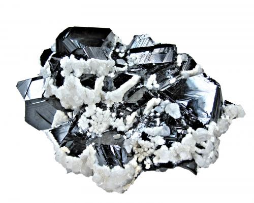 Esfalerita, Dolomita, Calcita<br />Mina Stan Trg (Stan Terg, Stari Trg), Complejo Trepča, Valle Trepča, Kosovska Mitrovica, Distrito Kosovska Mitrovica, Kosovo<br />124 mm x 87 mm x 39 mm. Cristal principal: 29 mm de arista.<br /> (Autor: Carles Millan)