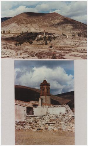 Taken in 1990.  The church and the village of Navajún (Author: James)
