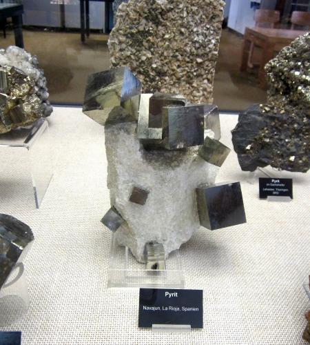 Pyrite<br />Navajún, Comarca Cervera, La Rioja, Spain<br />~ 18 cm<br /> (Author: Tobi)