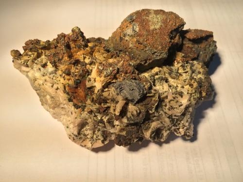 Galena, Chalcopyrite, Dolomite<br />Picher Field, Tri-State District, Ottawa County, Oklahoma, USA<br />100 mm X 55 mm X 40 mm<br /> (Author: Robert Seitz)