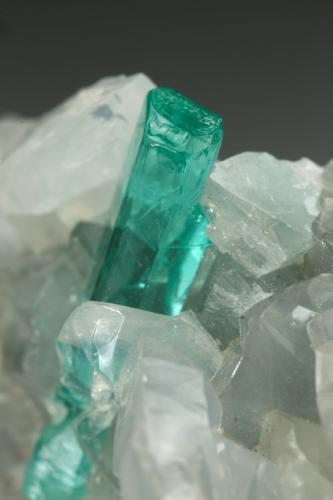 Beryl (variety emerald), Dolomite, Pyrite<br />Chivor mining district, Municipio Chivor, Eastern Emerald Belt, Boyacá Department, Colombia<br />36x21x19mm, xl=13mm<br /> (Author: Fiebre Verde)