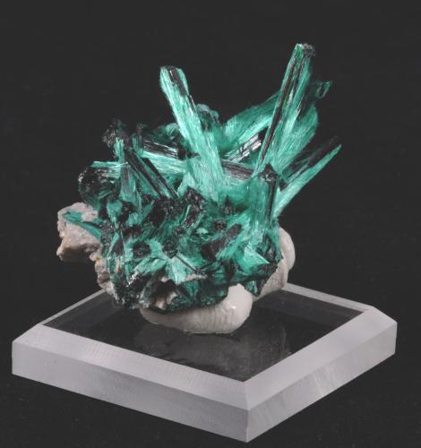 Brochantite<br />Milpillas Mine, Cuitaca, Municipio Santa Cruz, Sonora, Mexico<br />3.5 x 3.3 x 2.0 cm<br /> (Author: steven calamuci)