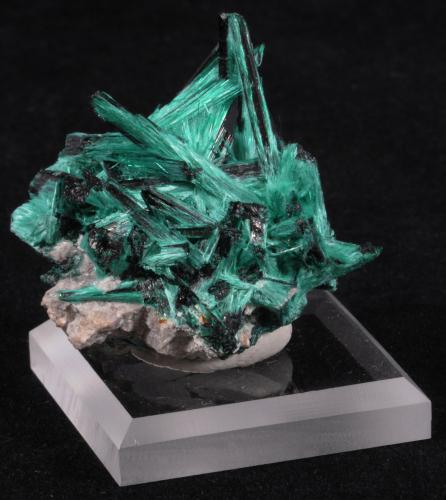 Brochantite<br />Milpillas Mine, Cuitaca, Municipio Santa Cruz, Sonora, Mexico<br />3.5 x 3.3 x 2.0 cm<br /> (Author: steven calamuci)