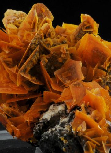 Wulfenite<br />Jianshan Mine, Ruoqiang, Bayin'gholin Autonomous Prefecture, Xinjiang Uyghur Autonomous Region, China<br />4.8 x 4.1 x 2.6 cm<br /> (Author: steven calamuci)