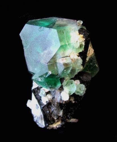 Fluorite, Quartz, Schorl<br />Davib East Farm 61 (Davib Ost Farm), Karibib District, Erongo Region, Namibia<br />Specimen height 6,5 cm<br /> (Author: Tobi)