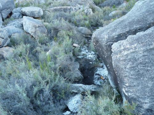 A picture of the hole I dug after removing a big rock. (Author: Pierre Joubert)