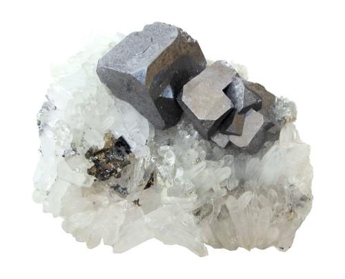 Galena, Quartz<br />Madan mining area, Rhodope Mountains, Smolyan Oblast, Bulgaria<br />Specimen size 4 cm<br /> (Author: Tobi)