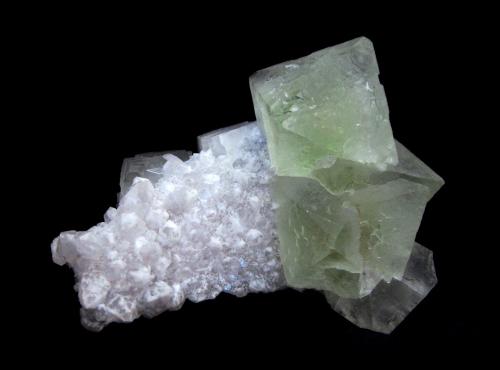 Fluorite, Quartz, Calcite<br />Kavalerovo Mining District, Primorsky Krai, Russia<br />Specimen size 7 cm, largest fluorite 3,5 cm<br /> (Author: Tobi)