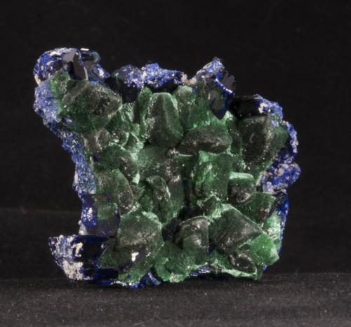 Malachite after Azurite<br />Milpillas Mine, Cuitaca, Municipio Santa Cruz, Sonora, Mexico<br />5.1 x 4.7 x 2.1<br /> (Author: steven calamuci)