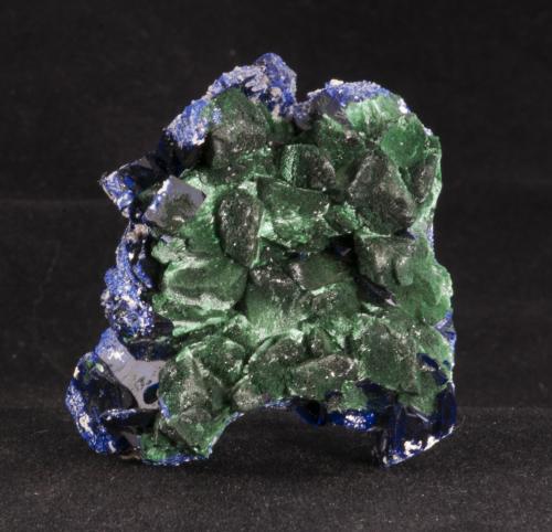 Malachite after Azurite<br />Milpillas Mine, Cuitaca, Municipio Santa Cruz, Sonora, Mexico<br />5.1 x 4.7 x 2.1 cm<br /> (Author: steven calamuci)