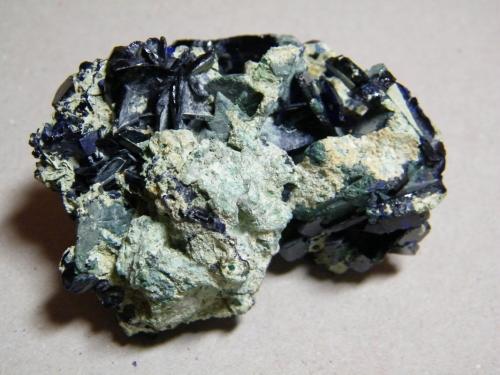 Azurite<br />Tsumeb Mine, Tsumeb, Otjikoto Region, Namibia<br />70mmx50mmx50mm<br /> (Author: Heimo Hellwig)