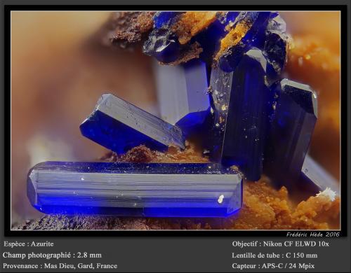 Azurite<br />Mas Dieu, Mercoirol, Alès, Gard, Occitanie, France<br />fov 2.8 mm<br /> (Author: ploum)