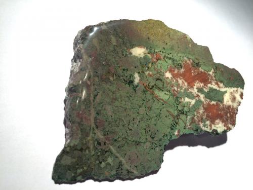 Copper, Epidote, Calcite<br />Lake Superior copper district, Keweenaw County, Michigan, USA<br />140 mm x 90 mm x 25 mm<br /> (Author: Robert Seitz)