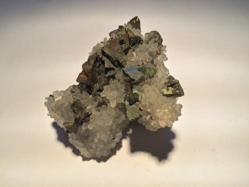 Chalcopyrite, Calcite<br />Zacatecas, Mexico<br />80 mm x 65 mm x 45 mm<br /> (Author: Robert Seitz)