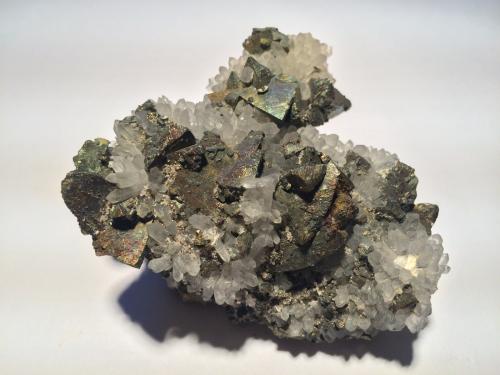 Chalcopyrite, Calcite<br />Zacatecas, Mexico<br />80 mm x 65 mm x 45 mm<br /> (Author: Robert Seitz)