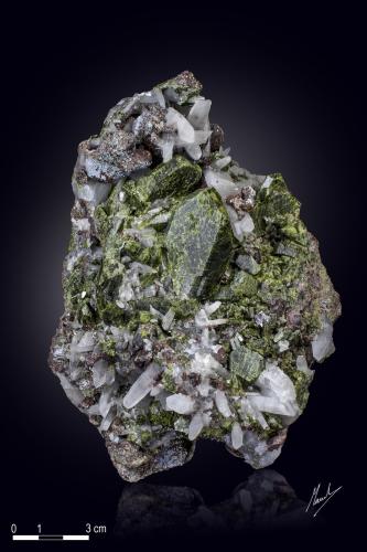 Epidote<br />Aguablanca Mine, Monesterio, Comarca Tentudía, Badajoz, Extremadura, Spain<br />160 x 105 mm<br /> (Author: Manuel Mesa)