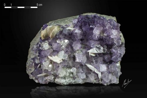 Fluorite, Quartz and Baryte<br />La Cabaña, Berbes mining area, Valdelmar, Berbes, Ribadesella, Comarca Oriente, Principality of Asturias (Asturias), Spain<br />150 x 116 mm<br /> (Author: Manuel Mesa)