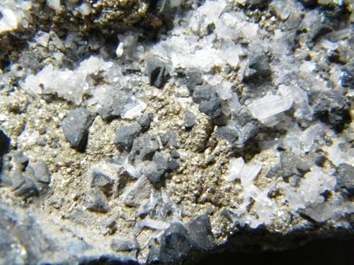 Tennantite with Pyrite and Quartz<br />Tsumeb Mine, Tsumeb, Otjikoto Region, Namibia<br />90mmx80mmx30mm<br /> (Author: Heimo Hellwig)
