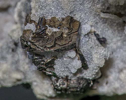 Quartz, Pyrrhotite<br />Nikolaevski Mine, Dalnegorsk, Dalnegorsk Urban District, Primorsky Krai, Far-Eastern Region, Russia<br /><br /> (Author: am mizunaka)