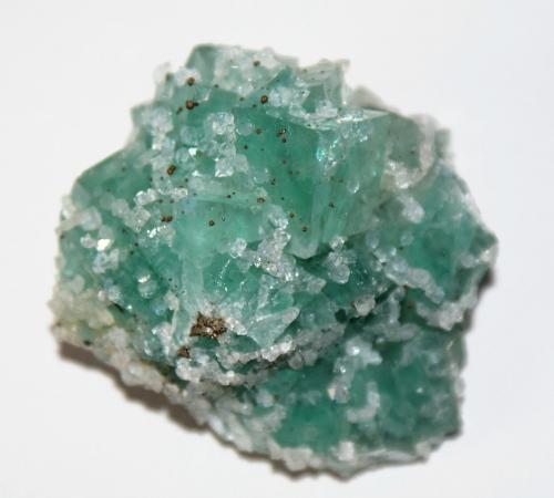 Fluorite and Quartz<br />El Hammam, Ait Mimoune, Khémisset Province, Rabat-Salé-Kénitra Region, Morocco<br />55mm x 55mm x 40 mm<br /> (Author: Philippe Durand)