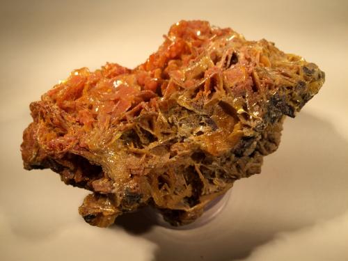 Wulfenite, Mimetite<br />San Francisco Mine, Cerro Prieto, Cucurpe, Municipio Cucurpe, Sonora, Mexico<br />110 mm x 60 mm x 55 mm<br /> (Author: Robert Seitz)