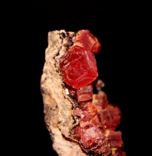 Rhodochrosite<br />Mina Uchucchacua, Provincia Oyón, Departamento Lima, Perú<br />51 mm x 24 mm<br /> (Author: Don Lum)