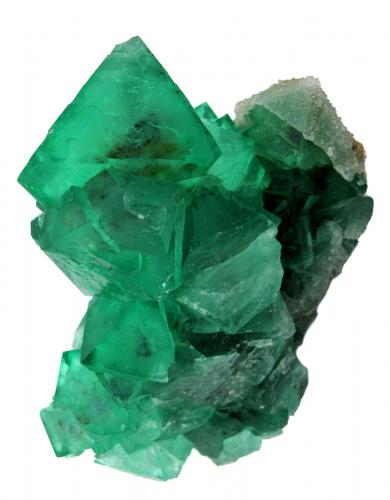 Fluorita, Cuarzo<br />Riemvasmaak, Zona Orange river, Kakamas, Distrito ZF Mgcawu, Provincia Septentrional del Cabo, Sudáfrica<br />110mm x 90mm x 55mm. Cristal principal: 48mm de altura, 37mm de arista<br /> (Autor: Carles Millan)