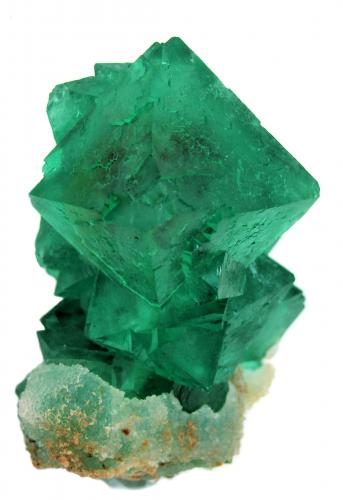 Fluorita, Cuarzo<br />Riemvasmaak, Zona Orange river, Kakamas, Distrito ZF Mgcawu, Provincia Septentrional del Cabo, Sudáfrica<br />110mm x 90mm x 55mm. Cristal principal: 48mm de altura, 37mm de arista<br /> (Autor: Carles Millan)