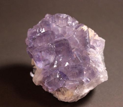 Fluorite, Barite, Calcite<br />Jaimina Mine, Obdulia vein, Caravia mining area, Trechorio, Carrales, Caravia, Comarca Oriente, Principality of Asturias (Asturias), Spain<br />105 mm x 90 mm<br /> (Author: Don Lum)