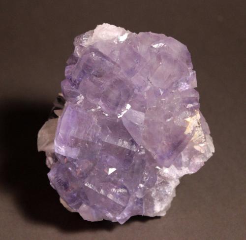 Fluorite, Barite, Calcite<br />Jaimina Mine, Obdulia vein, Caravia mining area, Trechorio, Carrales, Caravia, Comarca Oriente, Principality of Asturias (Asturias), Spain<br />105 mm x 90 mm<br /> (Author: Don Lum)