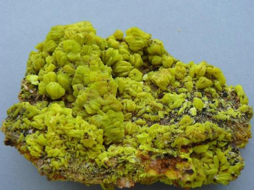 Autunite<br />Margnac Mine, Compreignac, Bellac, Haute-Vienne Department, Nouvelle-Aquitaine, France<br />10 x 7 cm<br /> (Author: Benj)