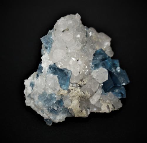 Fluorite and Quartz<br />Le Burc Mine, Alban-Le Fraysse area, Tarn, Occitanie, France<br />60mm x 55mm x 50mm<br /> (Author: Philippe Durand)