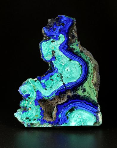 Azurite, Malachite<br />Salairsky Mine, Kamenushinskoe deposit, Guryevsky area, Kemerovo Oblast, Russia<br />52x74x15mm<br /> (Author: Fiebre Verde)