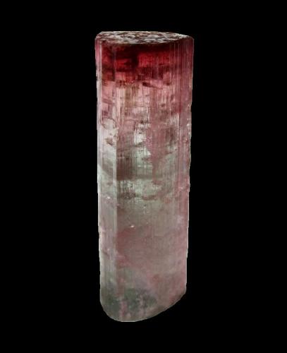 Elbaite<br />Cruzeiro Mine, Santa Maria do Suaçui, Governador Valadares, Vale do Rio Doce, Minas Gerais, Brazil<br />Crystal height 4 cm<br /> (Author: Tobi)