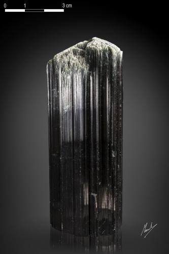 Elbaita<br />Golconda pegmatite, Governador Valadares, Vale do Rio Doce, Minas Gerais, Brazil<br />100 x 38 mm<br /> (Autor: Manuel Mesa)