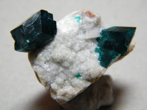 Dioptase<br />Tsumeb Mine, Tsumeb, Otjikoto Region, Namibia<br />30mm x 26mm x 30mm<br /> (Author: Heimo Hellwig)