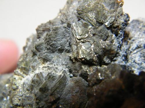 Pyrite and Anglesite<br />Tsumeb Mine, Tsumeb, Otjikoto Region, Namibia<br />130mm x 50mm x 60mm<br /> (Author: Heimo Hellwig)