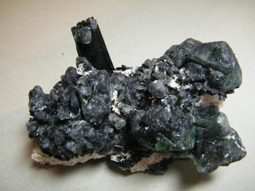 Fluorite and Schorl<br />Erongo Mountain, Usakos, Erongo Region, Namibia<br />128mm x 86mm x 65mm<br /> (Author: Heimo Hellwig)