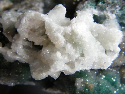 Quartz over Malachite<br />Tsumeb Mine, Tsumeb, Otjikoto Region, Namibia<br />68mm x 56mm x 80mm<br /> (Author: Heimo Hellwig)