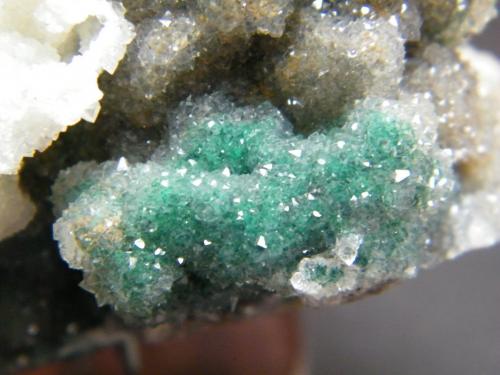 Quartz over Malachite<br />Tsumeb Mine, Tsumeb, Otjikoto Region, Namibia<br />68mm x 56mm x 80mm<br /> (Author: Heimo Hellwig)