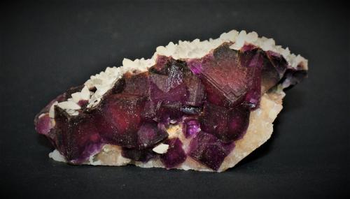 Fluorite and Calcite<br />Jingbian Mine, Hengbu, Zongyang, Anqing Prefecture, Anhui Province, China<br />95mm x 45mm x 45mm<br /> (Author: Philippe Durand)