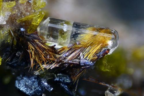 Yuanfuliita, Fluorapatito<br />Nuestra Señora del Carmen Mines, La Celia, Jumilla, Comarca Altiplano, Region of Murcia (Murcia), Spain<br />Campo de visión 1,8 mm<br /> (Autor: Juan Miguel)