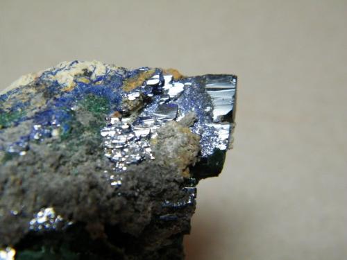 Azurite and Malachite<br />Tsumeb Mine, Tsumeb, Otjikoto Region, Namibia<br />45mm x 74mm x 48mm<br /> (Author: Heimo Hellwig)