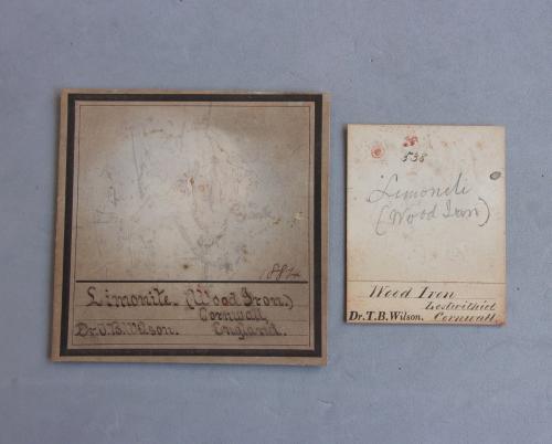 _limonita etiqueta<br />Lostwithiel, Distrito St Austell, Cornwall, Inglaterra / Reino Unido<br />10 x 7 x 5,7 cm.<br /> (Autor: J. G. Alcolea)