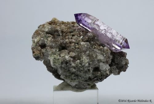 Quartz (variety amethyst)<br />Cerro de la Concordia, Piedra Parada (Las Vigas), Municipio Tatatila, Veracruz (Veracruz de Ignacio de la Llave), Mexico<br />5 x 4.2 x 3.3 centimeters<br /> (Author: Ricardo Melendez)