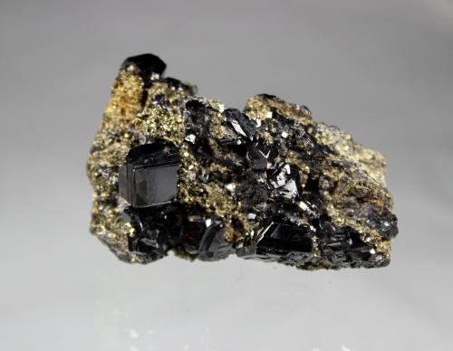 Sphalerite, Pyrite<br />Montes Rodna, Maramures, Rumanía<br />80mm x 55mm x 50mm<br /> (Author: Don Lum)