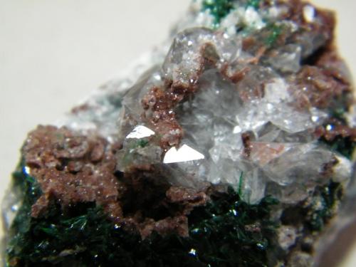 Brochantite and Cerussite<br />Tsumeb Mine, Tsumeb, Otjikoto Region, Namibia<br />48mm x 33mm x 38mm<br /> (Author: Heimo Hellwig)